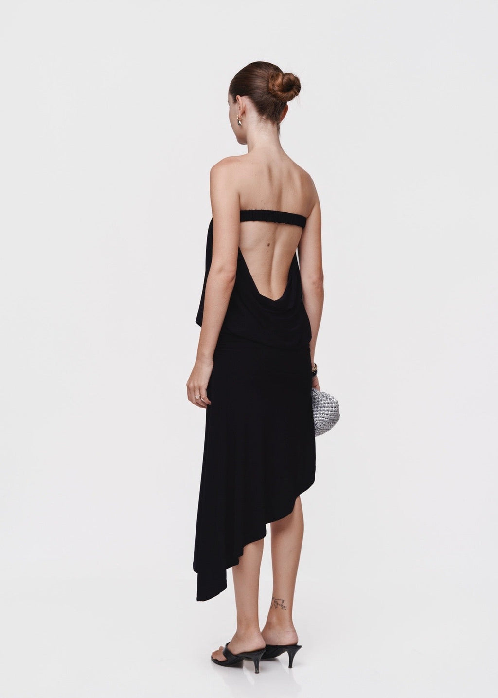Asymmetric Skirt Set Black