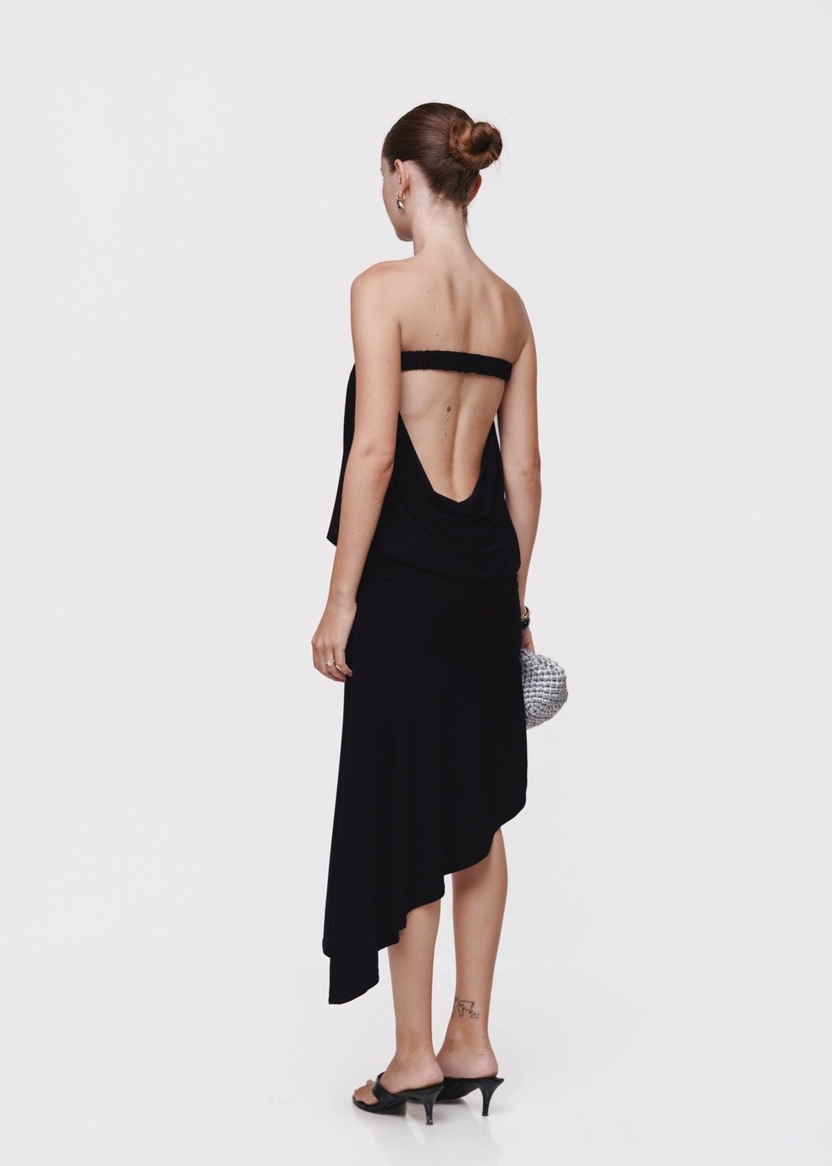 Asymmetric Skirt Set Black