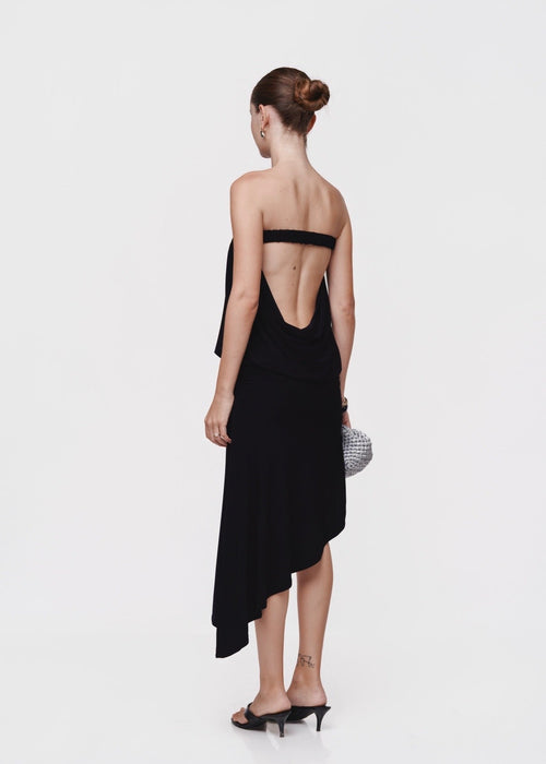 Asymmetric Skirt Set Black