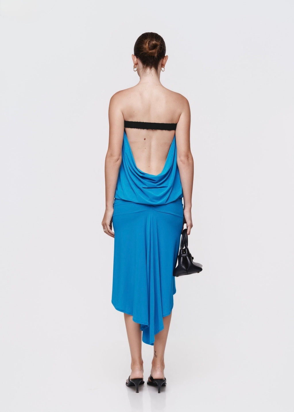 Asymmetric Skirt Set Blue