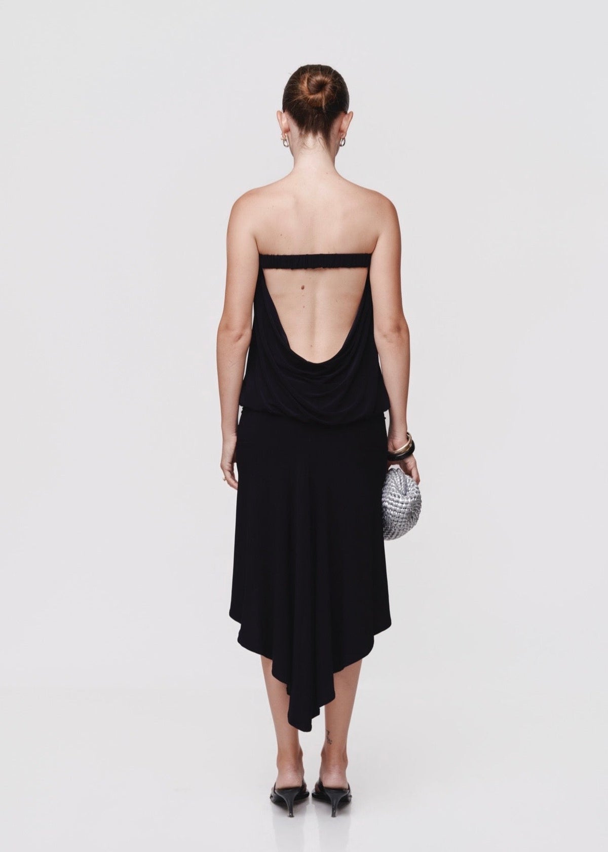Asymmetric Skirt Set Black
