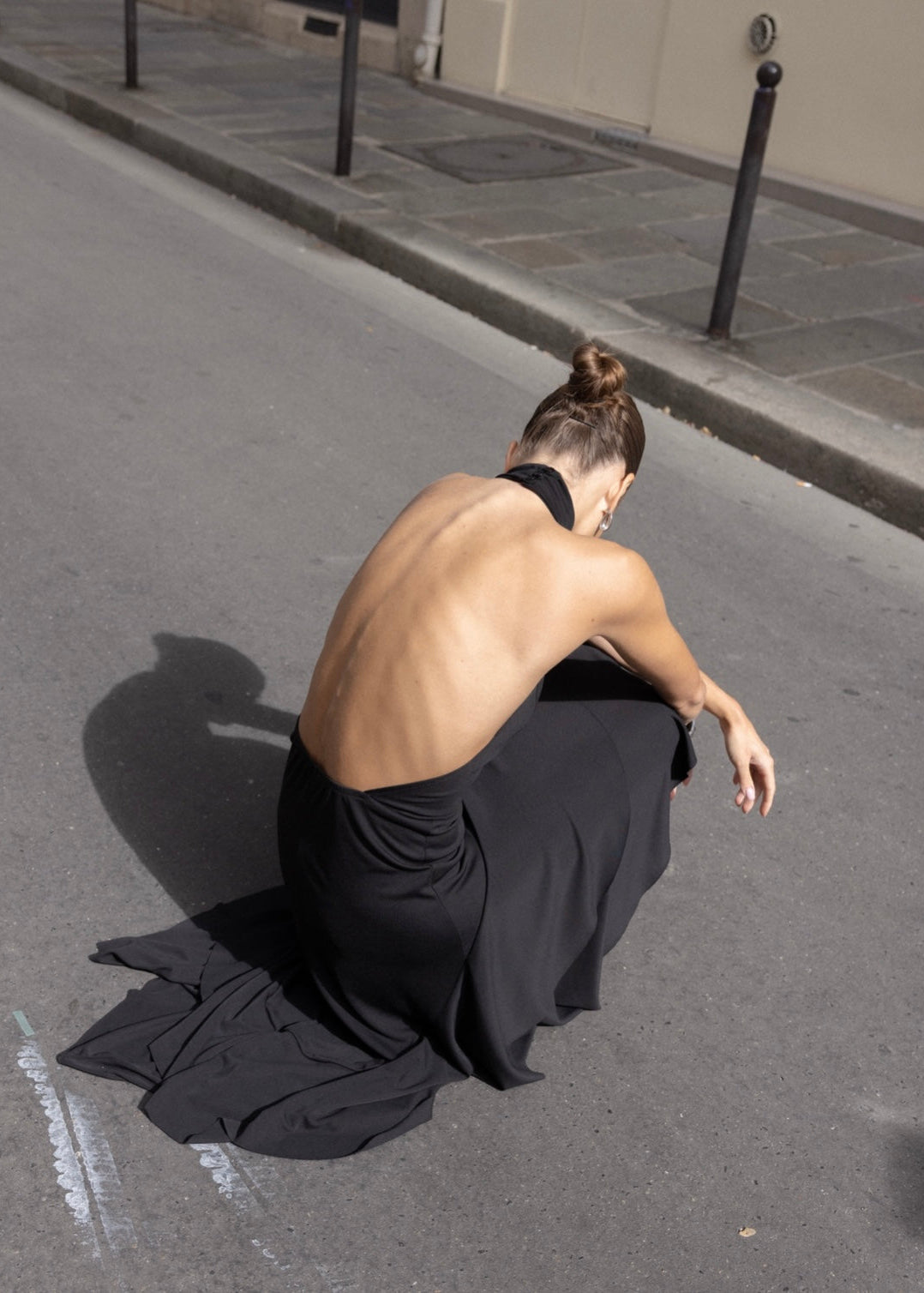 Ruffle Maxi Dress Black