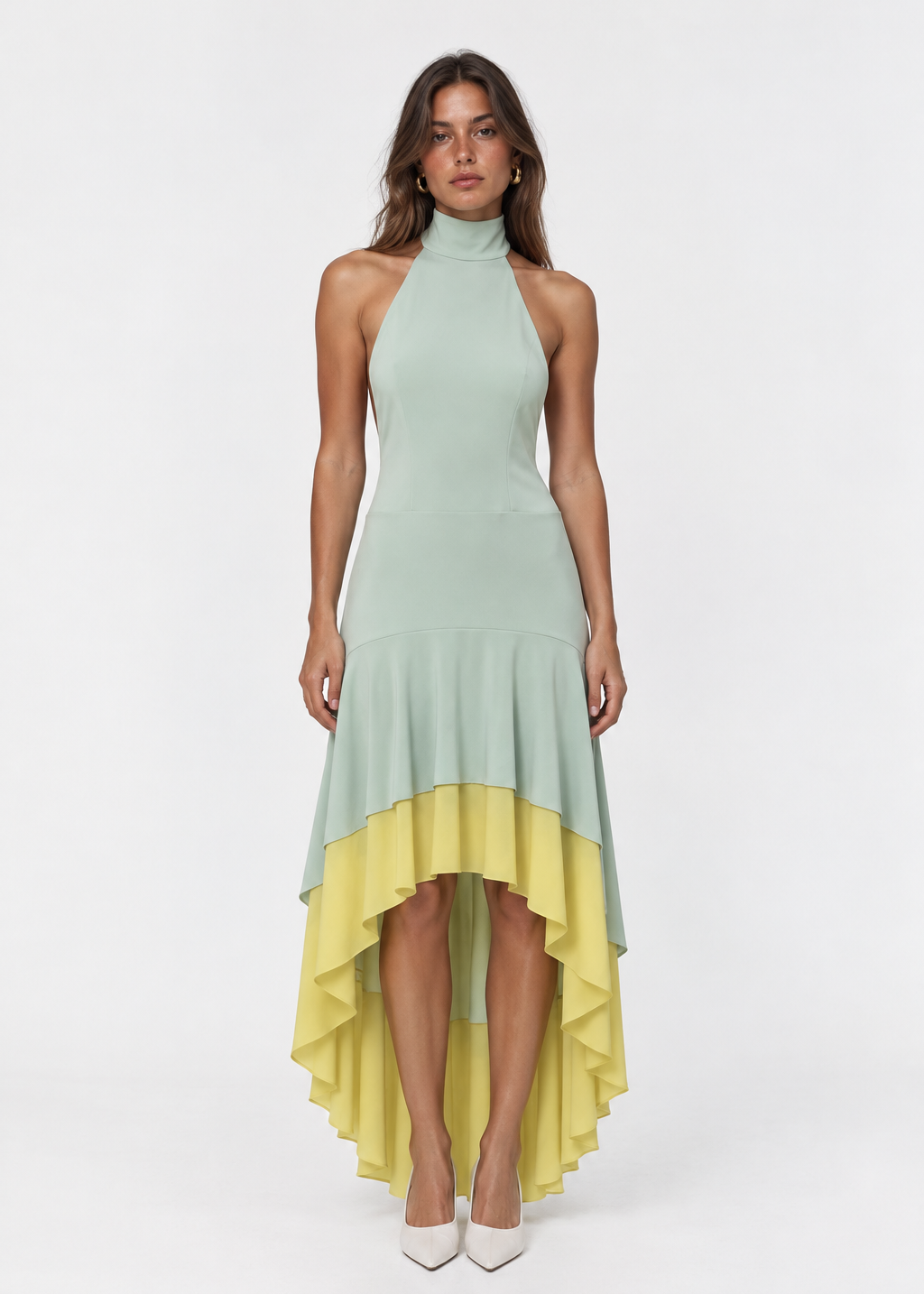 Ruffle Maxi Dress Green