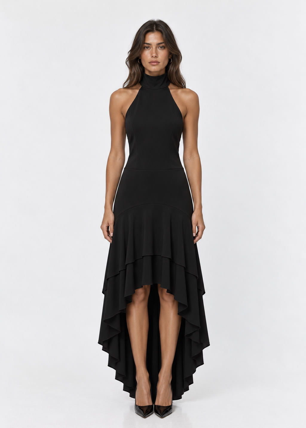 Ruffle Maxi Dress Black